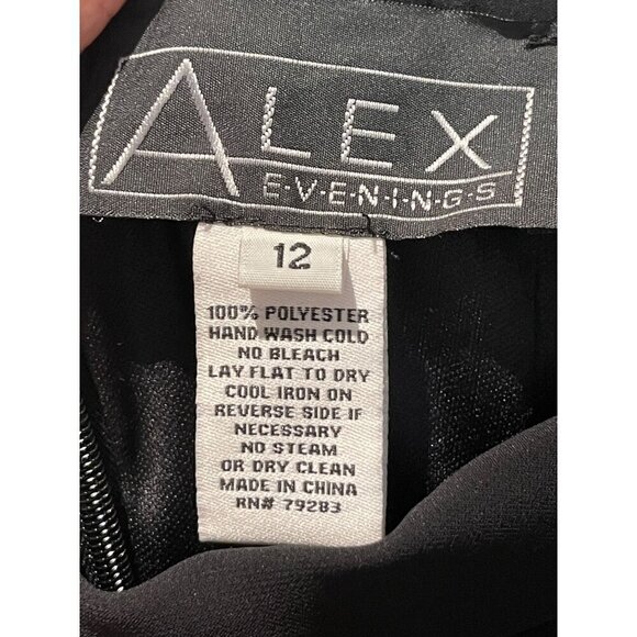 Alex Evenings womens  vintage skirt long tiered flouncy size 12 black. 30 waist - Picture 4 of 4